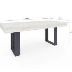 Table à manger bois gris 200 cm