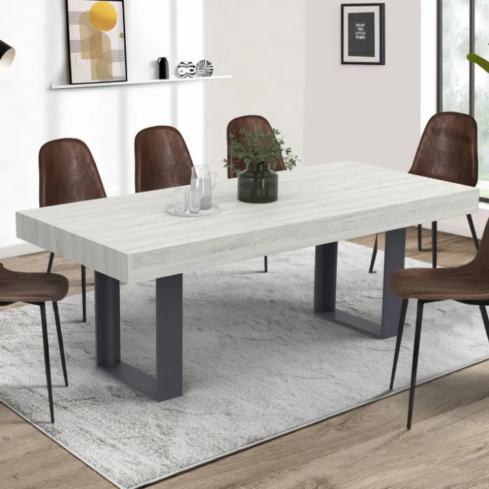 Table à manger bois gris 200 cm