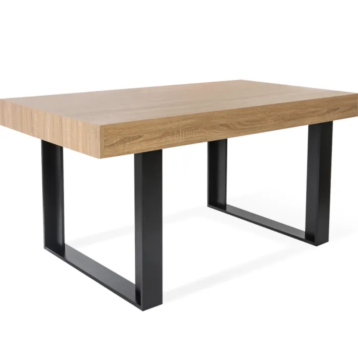 Table à manger bois imitation hêtre 6 personnes