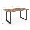 Table à manger effet bois brut 6 personnes