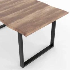 Table à manger effet bois brut 6 personnes