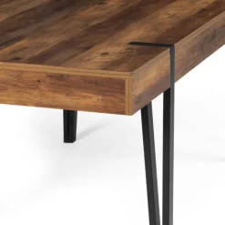 Table à manger effet bois vieilli et métal noir 200 cm 10 personnes