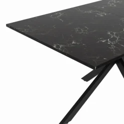 Table à manger effet marbre noir