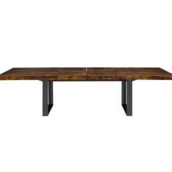 Table à manger extensible rectangle bois et noir