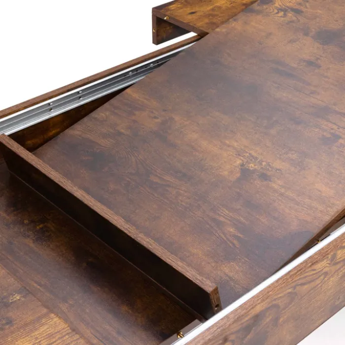 Table à manger extensible rectangle bois et noir
