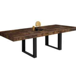 Table à manger extensible rectangle bois et noir