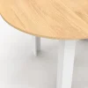 Table à manger extensible ronde en bois 110-150 cm 4-8 personnes plateau façon hêtre