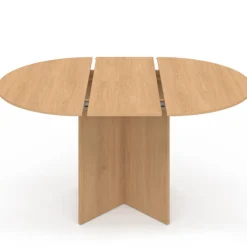 Table à manger extensible ovale 4-8 personnes bois façon hêtre 110-150 cm