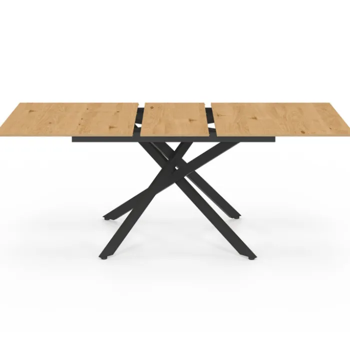 Table à manger extensible bois et noir 6-10 personnes 160-200 cm