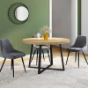 Table à manger extensible ronde SELMA 4-10 personnes bois effet hêtre 110-300 cm