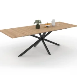Table à manger extensible 8-12 personnes bois et noir