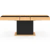Table à manger extensible bois et bande centrale noire 6-10 personnes