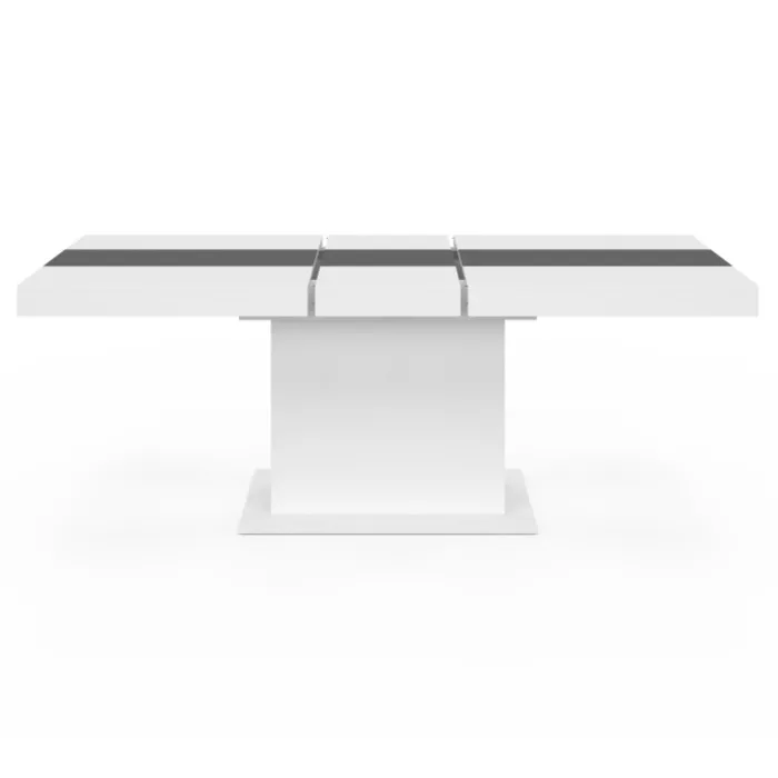 Table à manger extensible rectangle blanche 160x200 cm