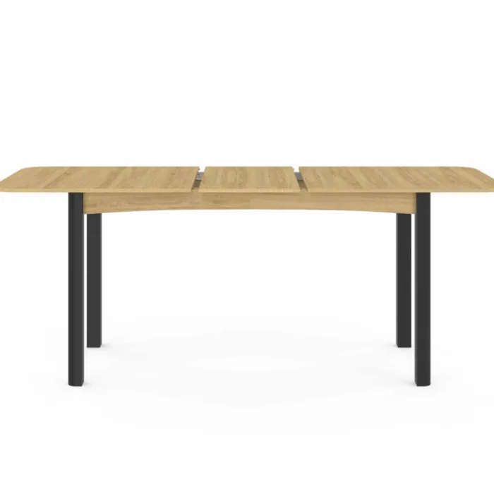 Table à manger extensible rectangulaire bois et noir
