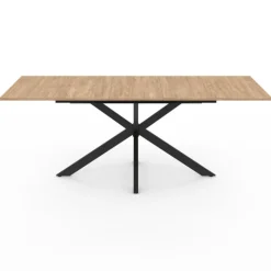 Table à manger extensible 6-10 personnes bois et noir 160-200 cm