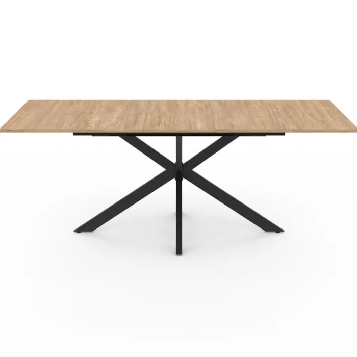 Table à manger extensible 6-10 personnes bois et noir 160-200 cm