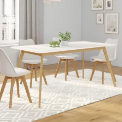 Table à manger extensible blanche