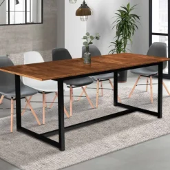 Table à manger extensible industrielle 6 à 10 personnes