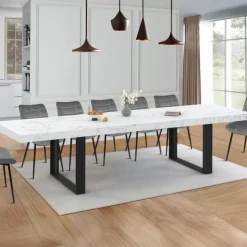 Table à manger extensible rectangle 6 à 12 personnes