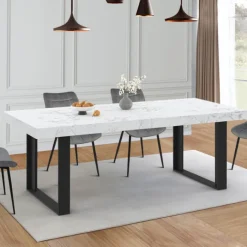 Table à manger extensible rectangle 6 à 12 personnes