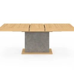 Table à manger extensible 6-10 personnes bois et effet béton