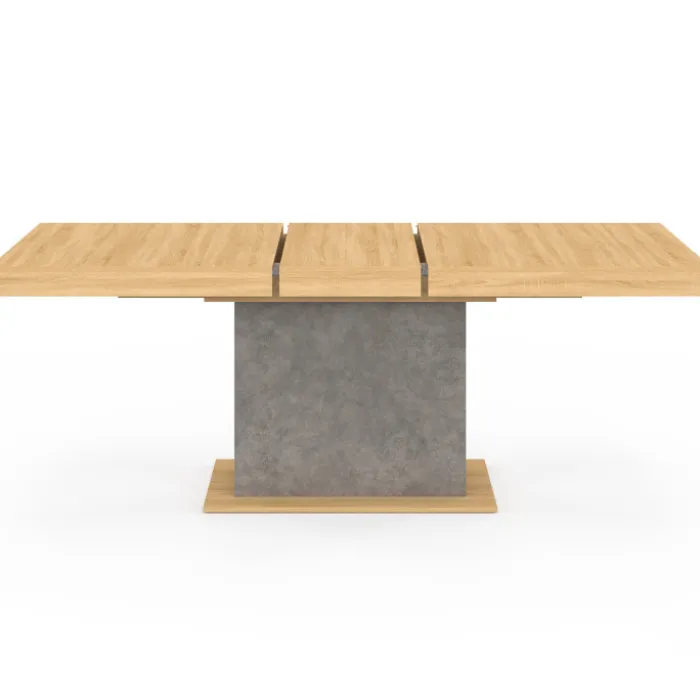 Table à manger extensible 6-10 personnes bois et effet béton
