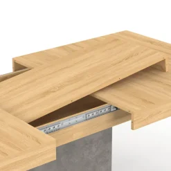 Table à manger extensible 6-10 personnes bois et effet béton