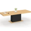 Table à manger extensible bois et noir : 8-12 personnes