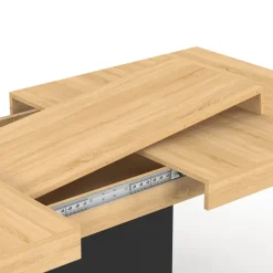 Table à manger extensible bois et noir : 8-12 personnes