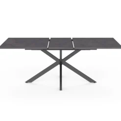 Table à manger extensible 6 à 10 personnes avec plateau effet béton pied araignée