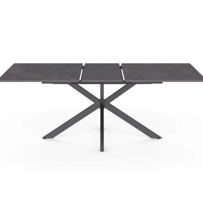 Table à manger extensible 6 à 10 personnes avec plateau effet béton pied araignée