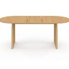 Table à manger extensible ovale 6 à 10 personnes 160-200 cm en bois façon hêtre