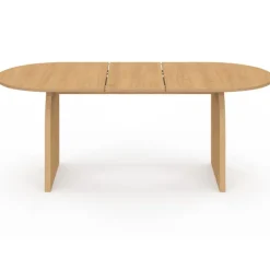 Table à manger extensible ovale 6 à 10 personnes 160-200 cm en bois façon hêtre