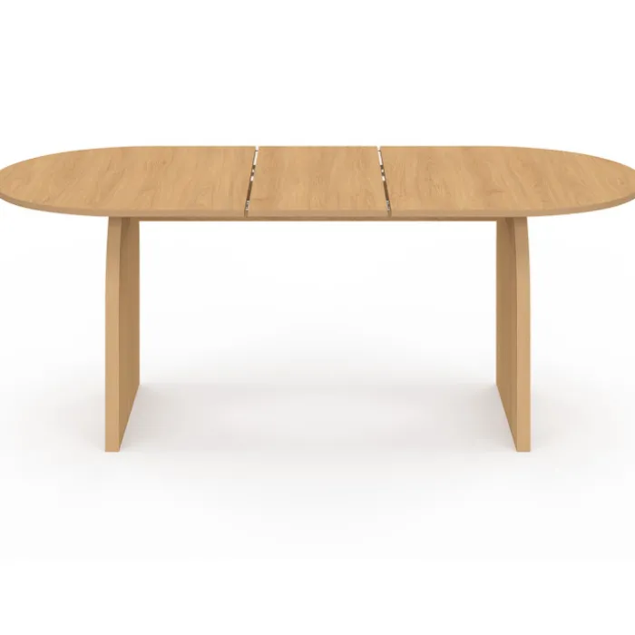 Table à manger extensible ovale 6 à 10 personnes 160-200 cm en bois façon hêtre