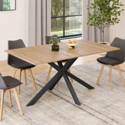 Table à manger industrielle 160 cm