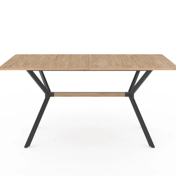 Table à manger industrielle rectangulaire bois et noir