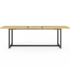 Table à manger industrielle extensible bois et métal 8-12 personnes