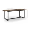 Table à manger industrielle rectangle extensible 6-10 personnes