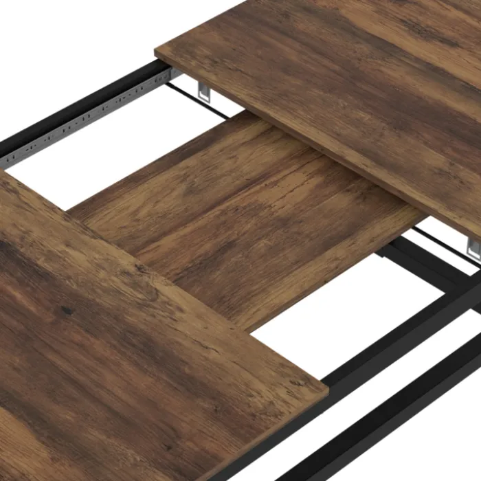 Table à manger industrielle rectangle extensible 6-10 personnes