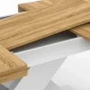 Table à manger rectangulaire extensible bois et blanc 6 à 10 personnes 160-200 cm