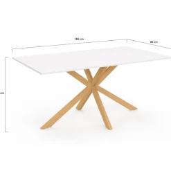 Table à manger rectangulaire 8 personnes pied araignée