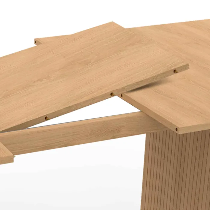 Table à manger rectangulaire extensible coloris bois 6-10 personnes