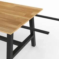 Table à manger rectangulaire extensible 160-240 cm 6 à 12 personnes bois et noir