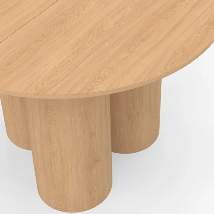 Table à manger ronde 6 personnes pied central cylindrique hêtre 110 cm