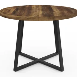 Table à manger ronde bois foncé 4 personnes