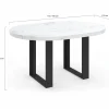 Table à manger ronde extensible de 110-150 cm pour 4 à 6 personnes à l’effet marbre