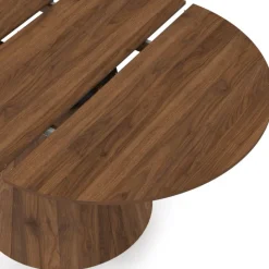 Table à manger ronde extensible 4-8 personnes noyer 110-150 cm