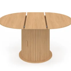 Table à manger ronde extensible 4-8 personnes 110-150 cm avec rangement