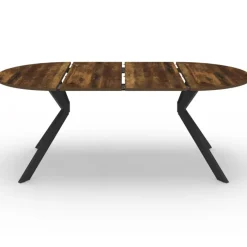 Table à manger ronde extensible de 110-200 cm pour 10 personnes en bois