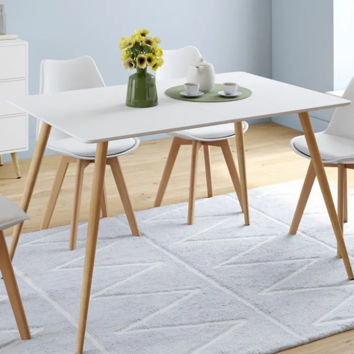 Table à manger scandinave blanche SARA